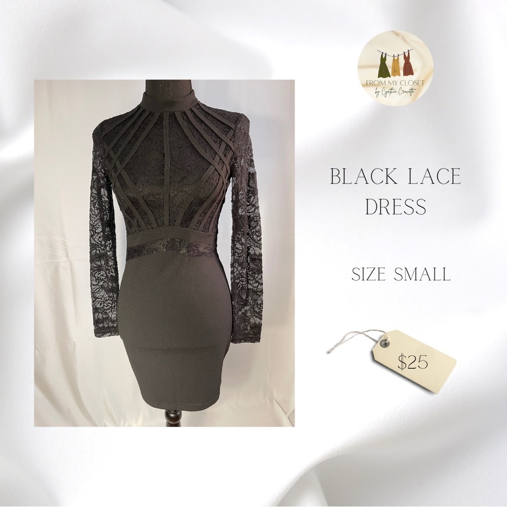 ♻️DISPONIBLE ♻️ 
✨🍂PRE-LOVED BLACK LACE DRESS wore only once 🍂✨